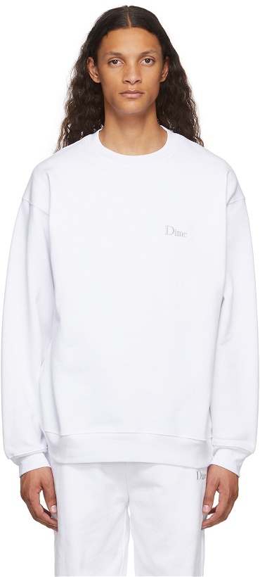 Photo: Dime White Classic Logo Sweatshirt