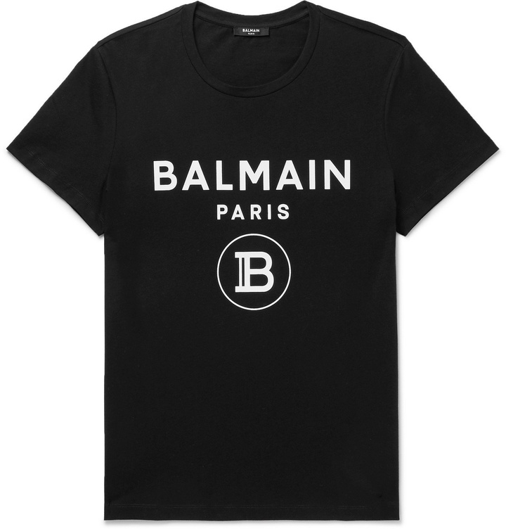 Photo: Balmain - Logo-Print Cotton-Jersey T-Shirt - Black