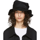 Ys Black Wool Gabardine Belt Hat
