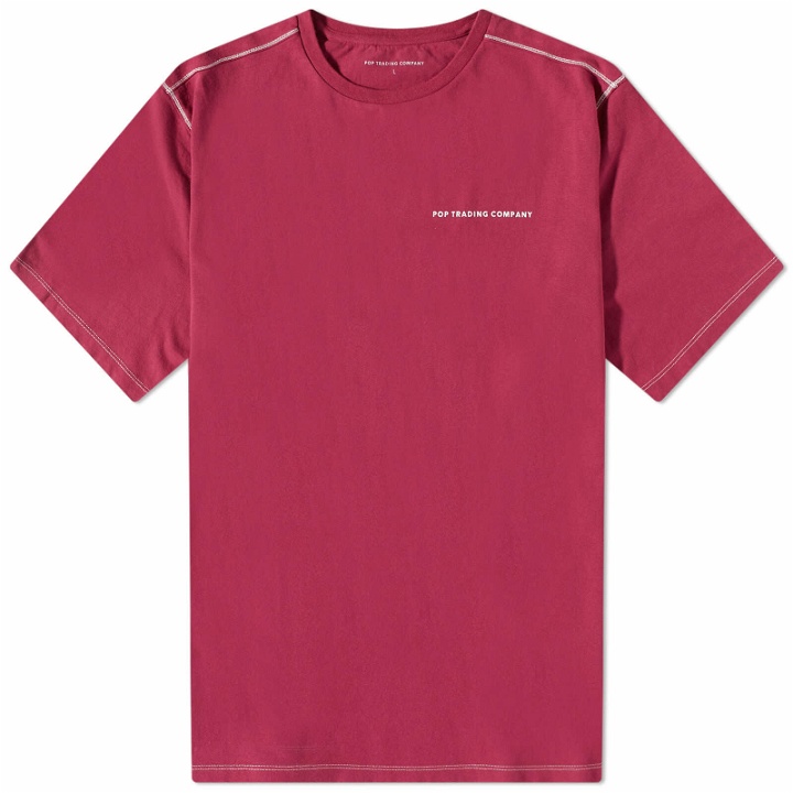 Photo: Pop Trading Company Men's Back Logo T-Shirt in Raspberry