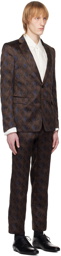 Dries Van Noten Brown Single-Breasted Suit