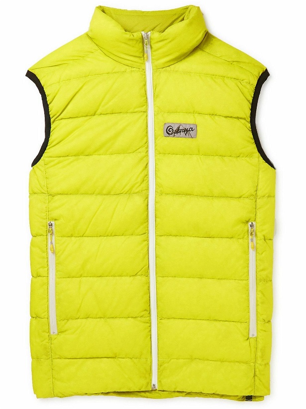 Photo: OSTRYA - 850 Light Logo-Appliquéd Quilted Ripstop Down Gilet - Yellow