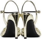 Victoria Beckham Gold Open Toe Cage Heeled Sandals