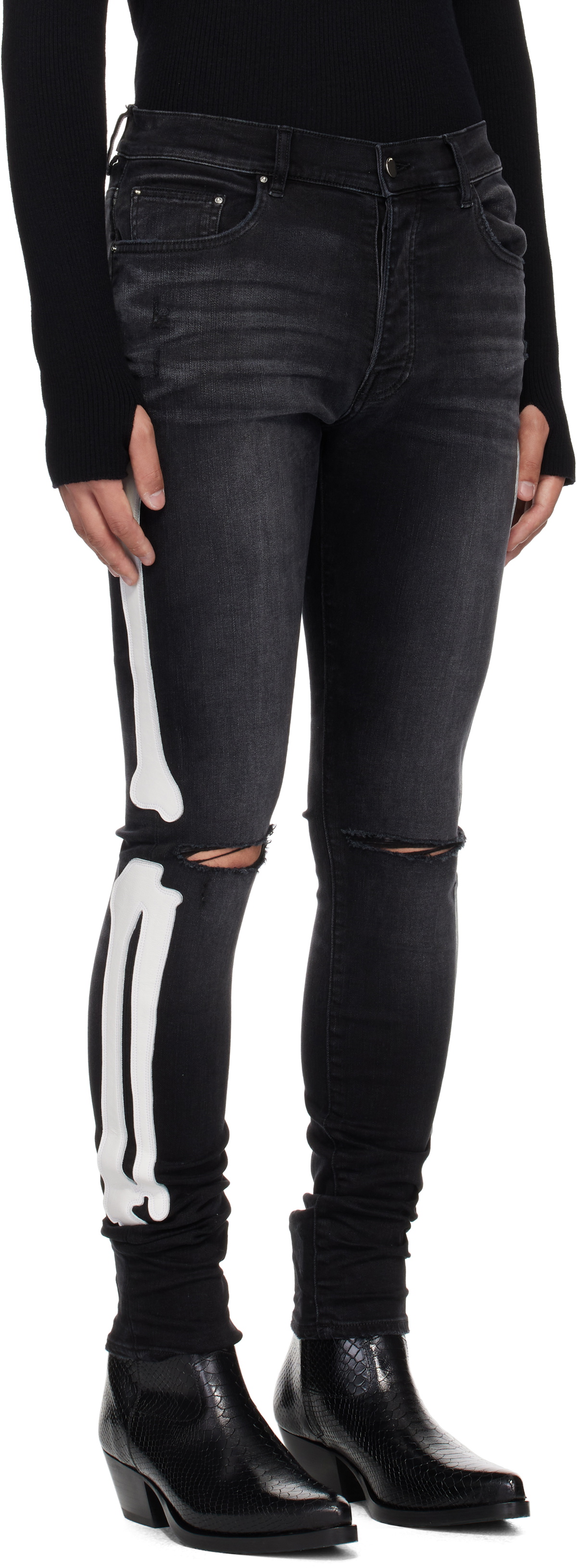 AMIRI Black Bones Slash Jeans Amiri AMIRI Black Bones Slash Jeans Amiri