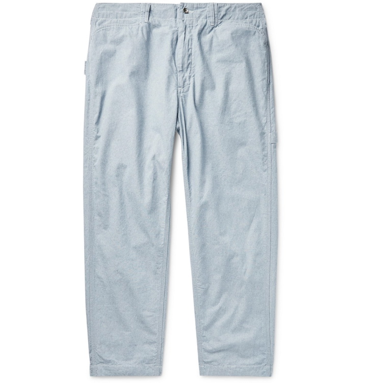 Photo: Engineered Garments - Embroidered Cotton-Chambray Trousers - Blue