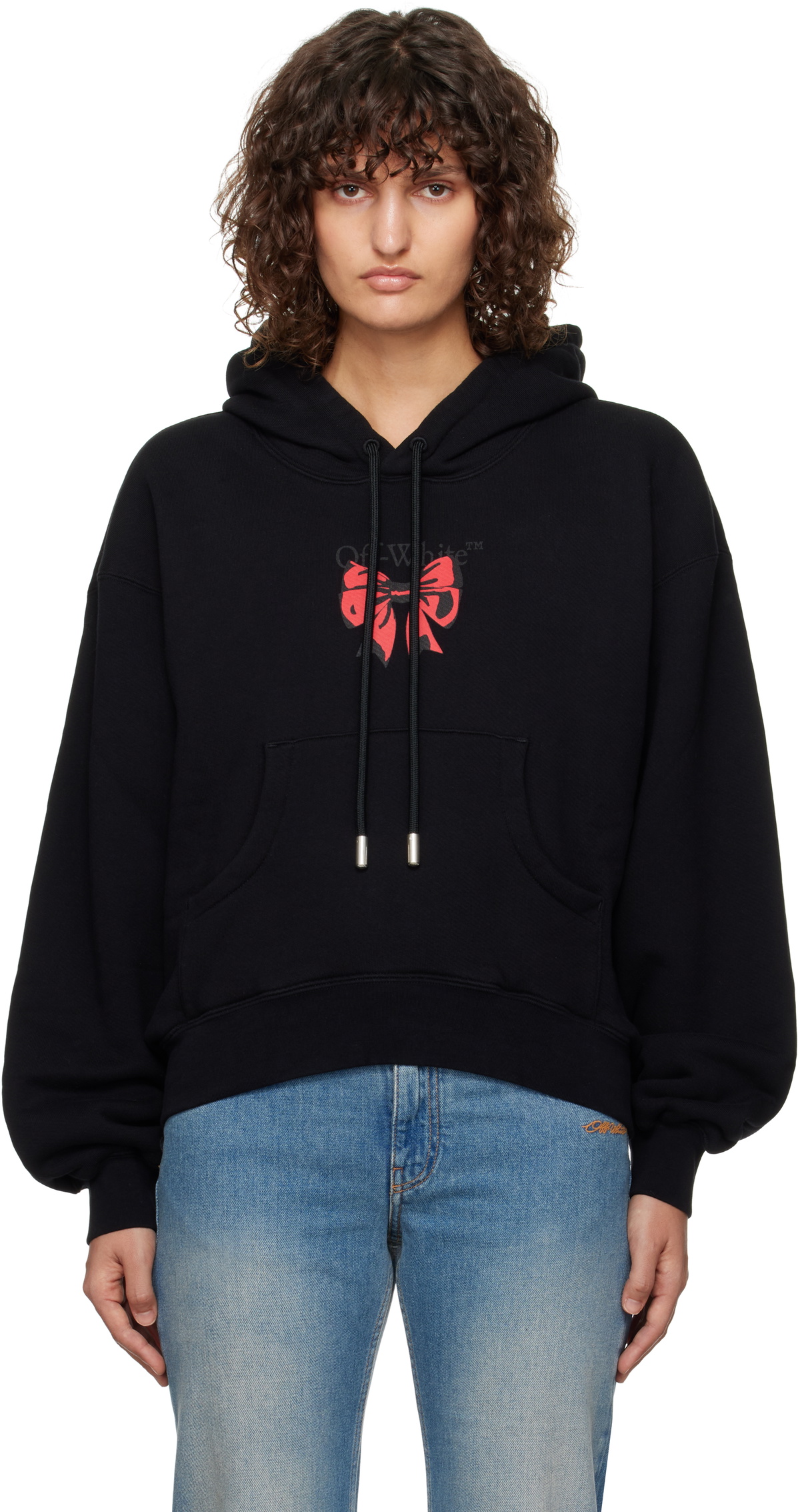 Off-White Ivory Bookish Splat Logo Hoodie
