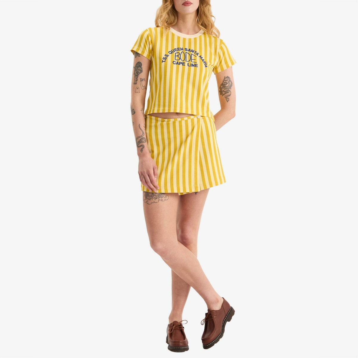 Bode Women's Medalist T-Shirt in Yellow