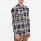 Auralee Men's Checked Shirt in Blue Check