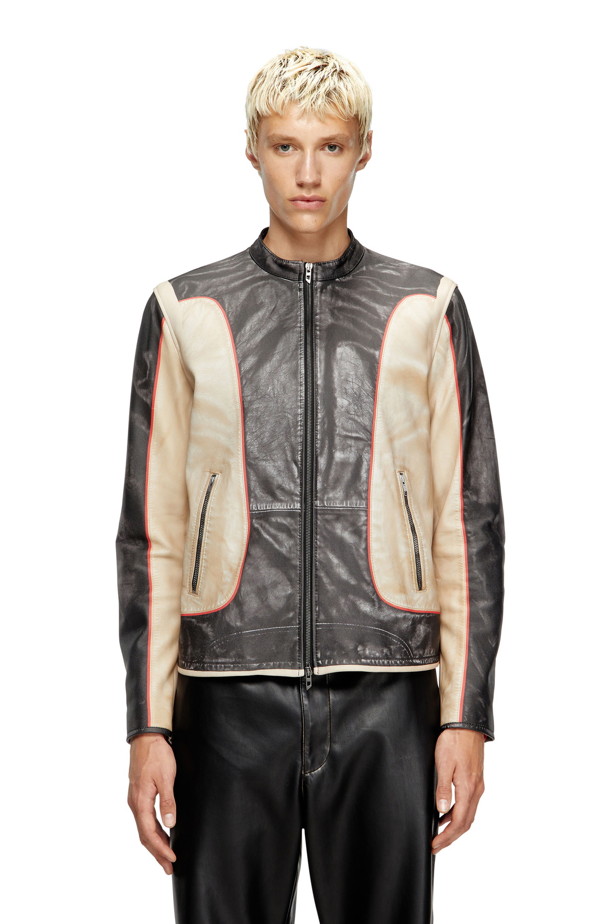 Diesel Black & Brown L-Krixy Leather Jacket Diesel