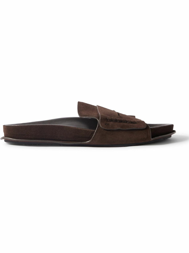 Photo: Jacquemus - Suede Slides - Brown