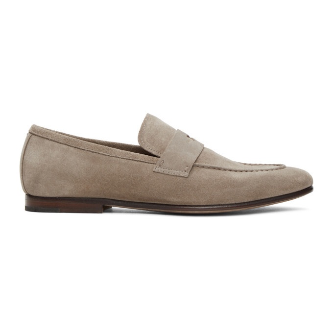 Photo: Dunhill Beige Suede Soft Chiltern Loafers