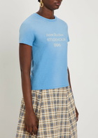 Acne Studios Distressed Logo-print Cotton-blend T-shirt Blue
