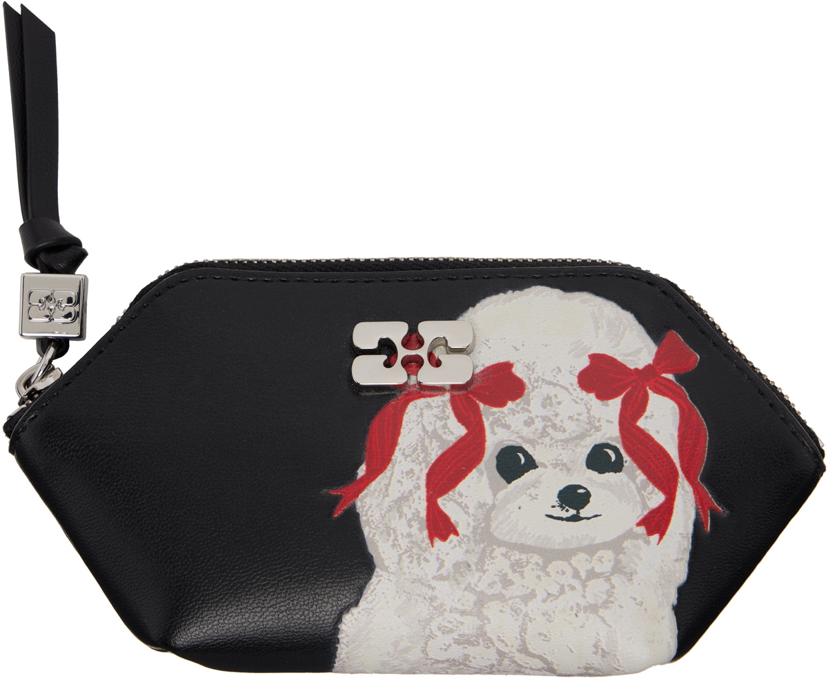 GANNI Black Bou Poodle Coin Pouch