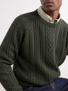 Begg & Co - Maytime Cable-Knit Cashmere-Blend Sweater - Green
