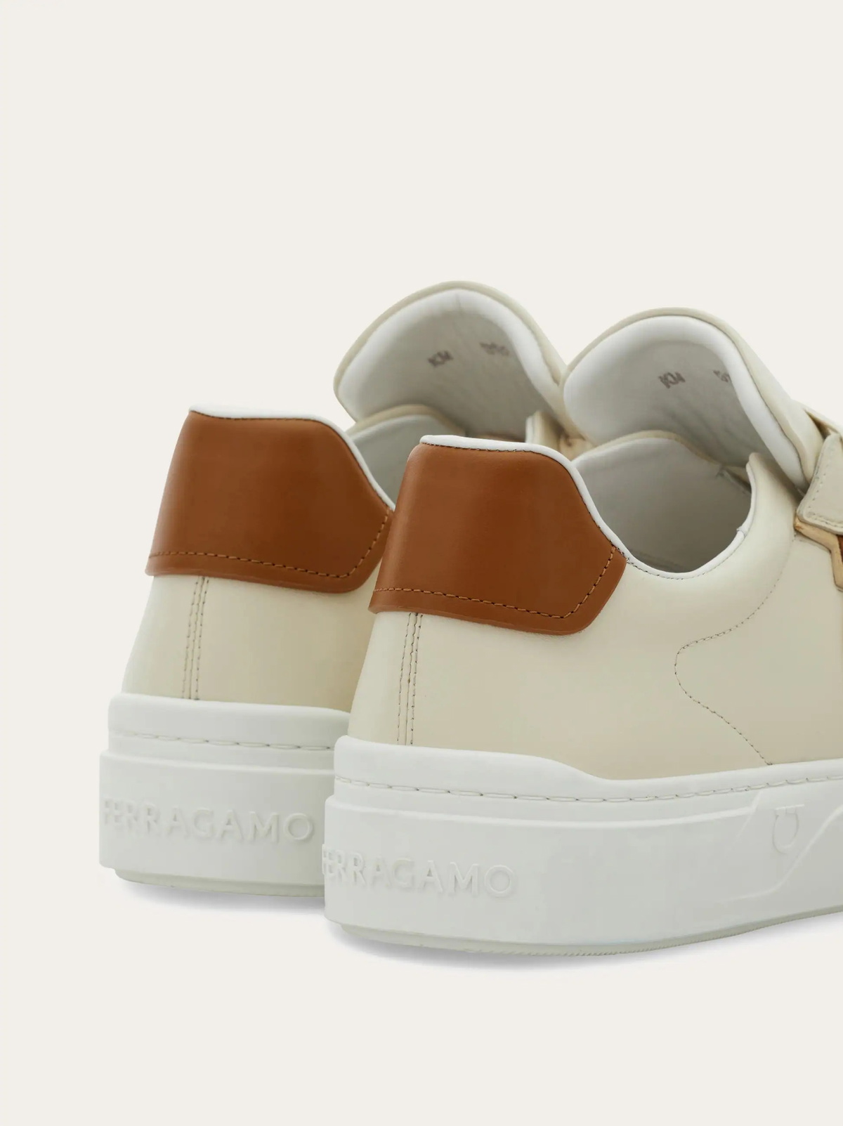 Ferragamo Mens Gancini sneaker in Beige