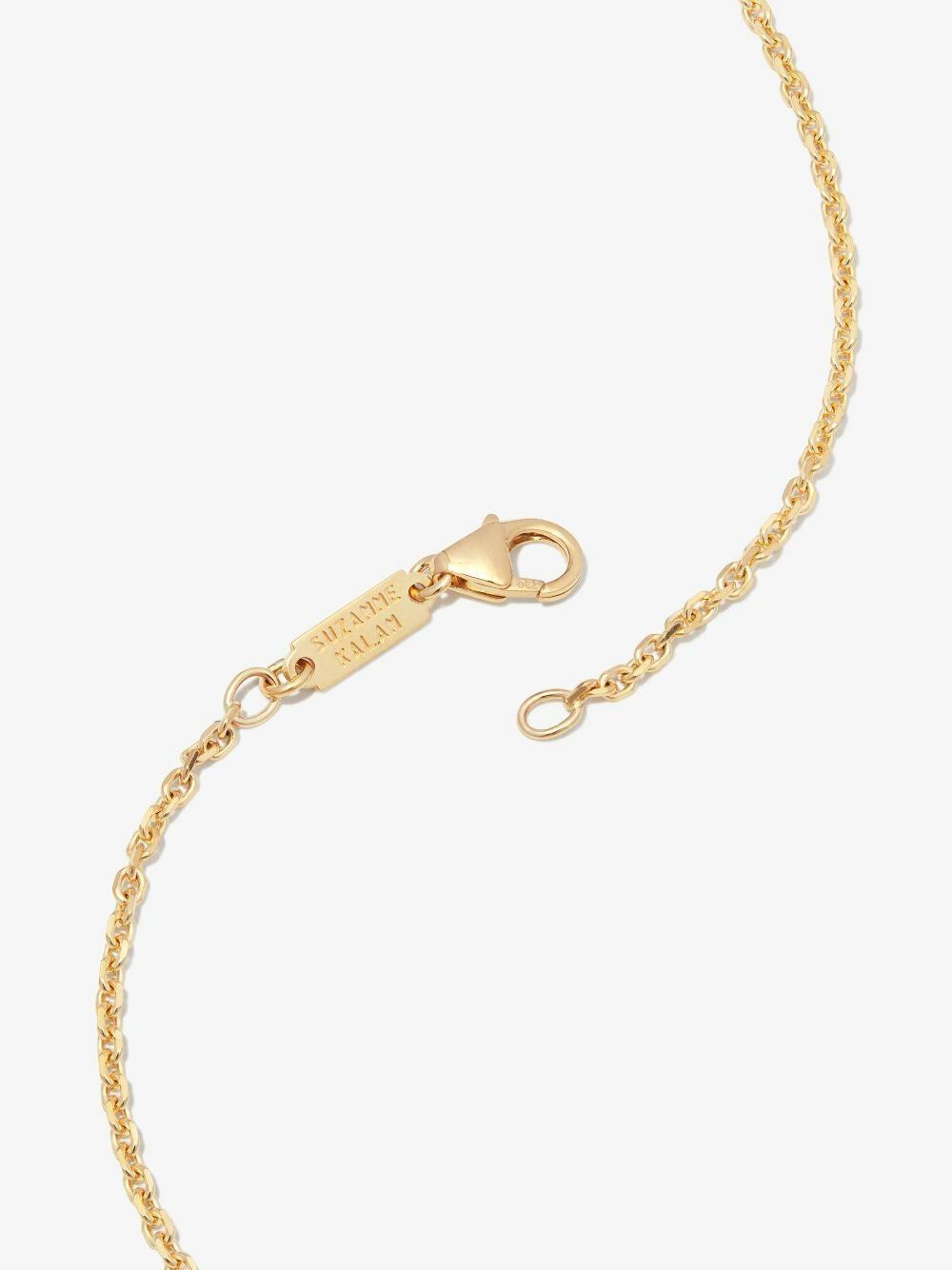 Suzanne Kalan 18kt Yellow Gold Inlay Sapphire Dog Tag Pendant Necklace