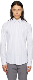 BOSS White & Gray Striped Shirt