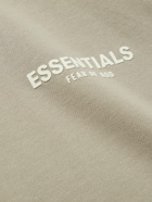 FEAR OF GOD ESSENTIALS - Logo-Flocked Cotton-Jersey Polo Shirt - Brown