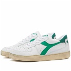 Diadora Men's Basket Low  Sneakers in White/Verdant Green