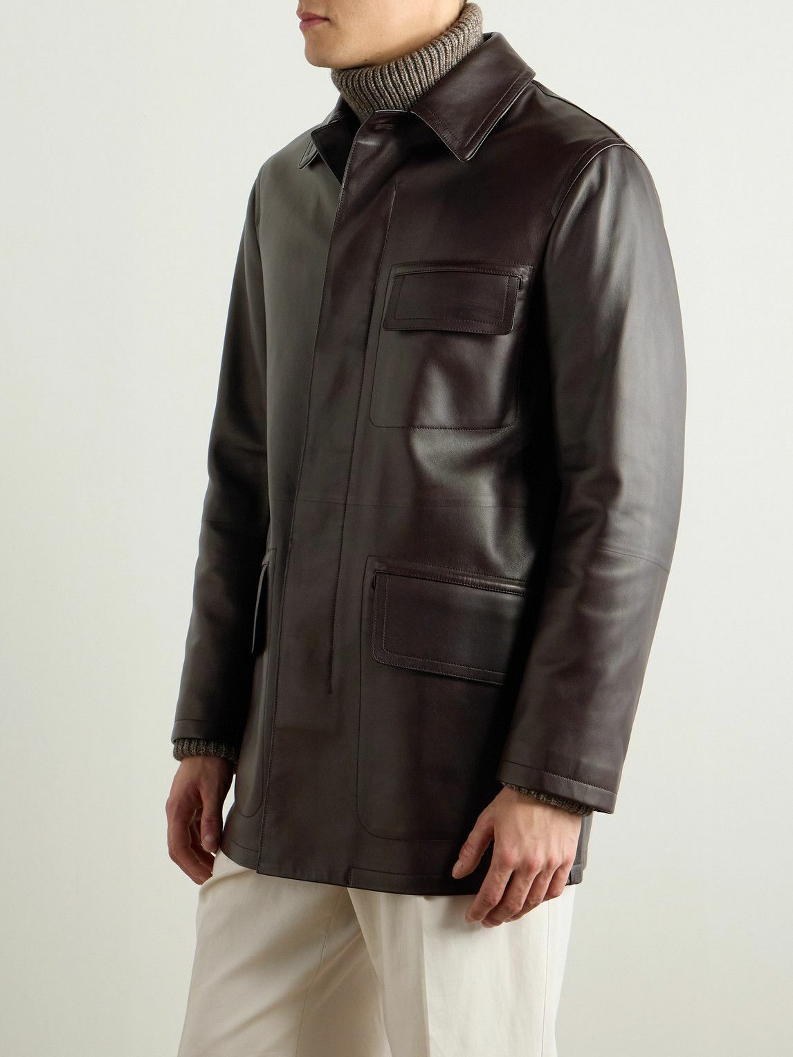 Dunhill - Leather Jacket - Brown