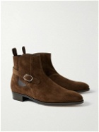 John Lobb - Buckled Suede Chelsea Boots - Brown