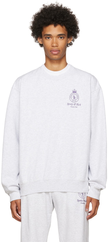 Photo: Sporty & Rich Gray Crown Sweatshirt