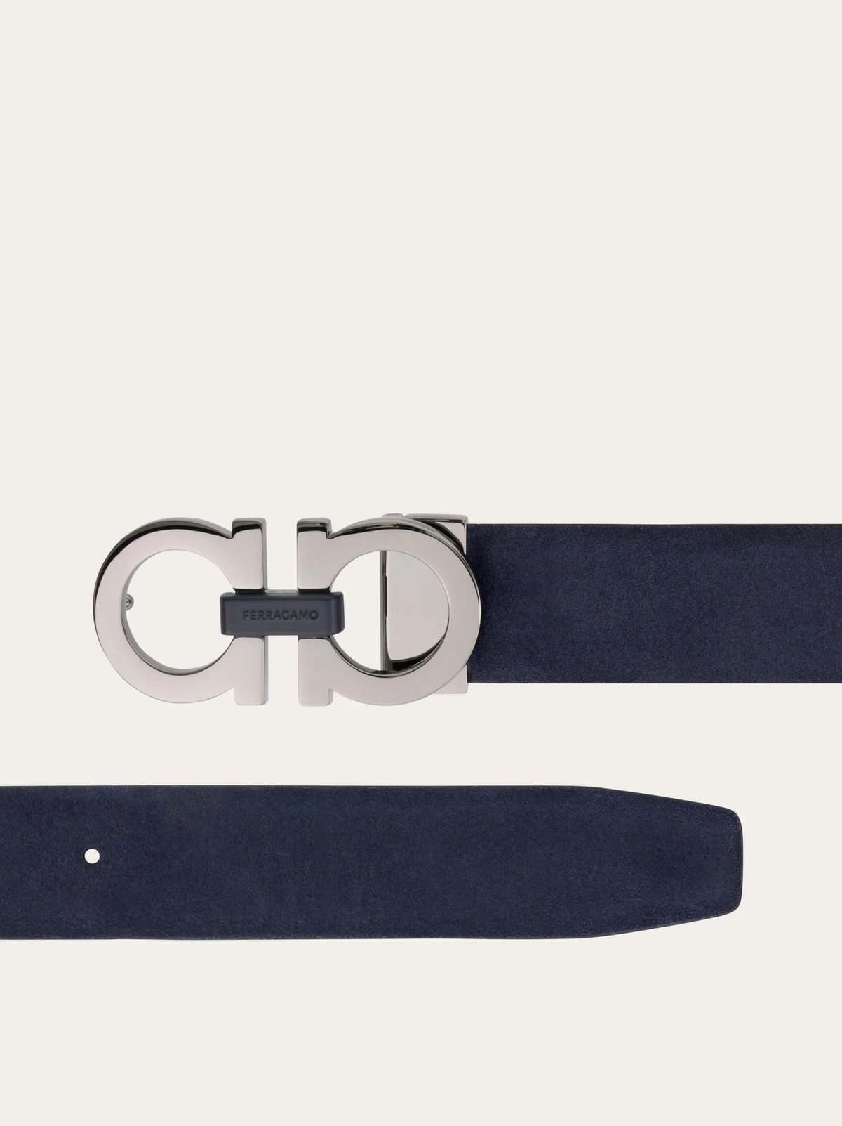 Ferragamo Mens Adjustable Gancini belt in Blue