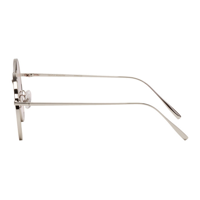 Gentle Monster Silver and Pink Ranny Ring Aviator Sunglasses