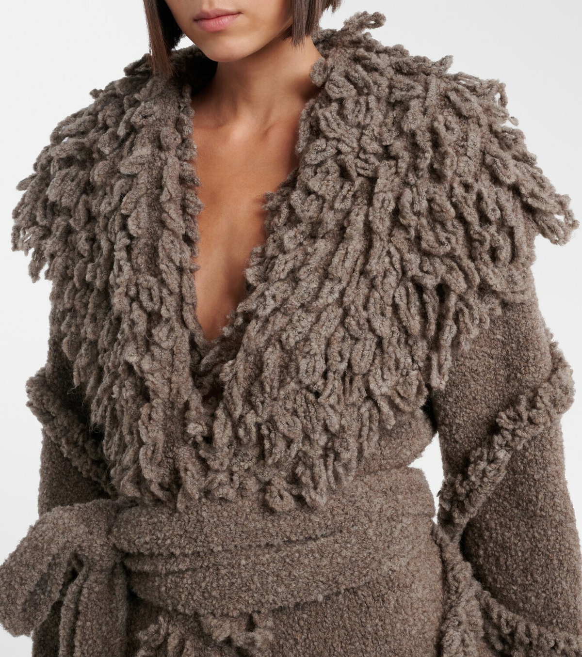 The Attico Fringed wool and cashmere-blend cardigan
