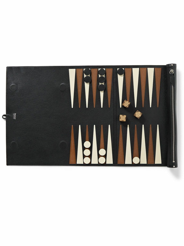 Photo: Métier - Full-Grain Leather Backgammon Set - Black