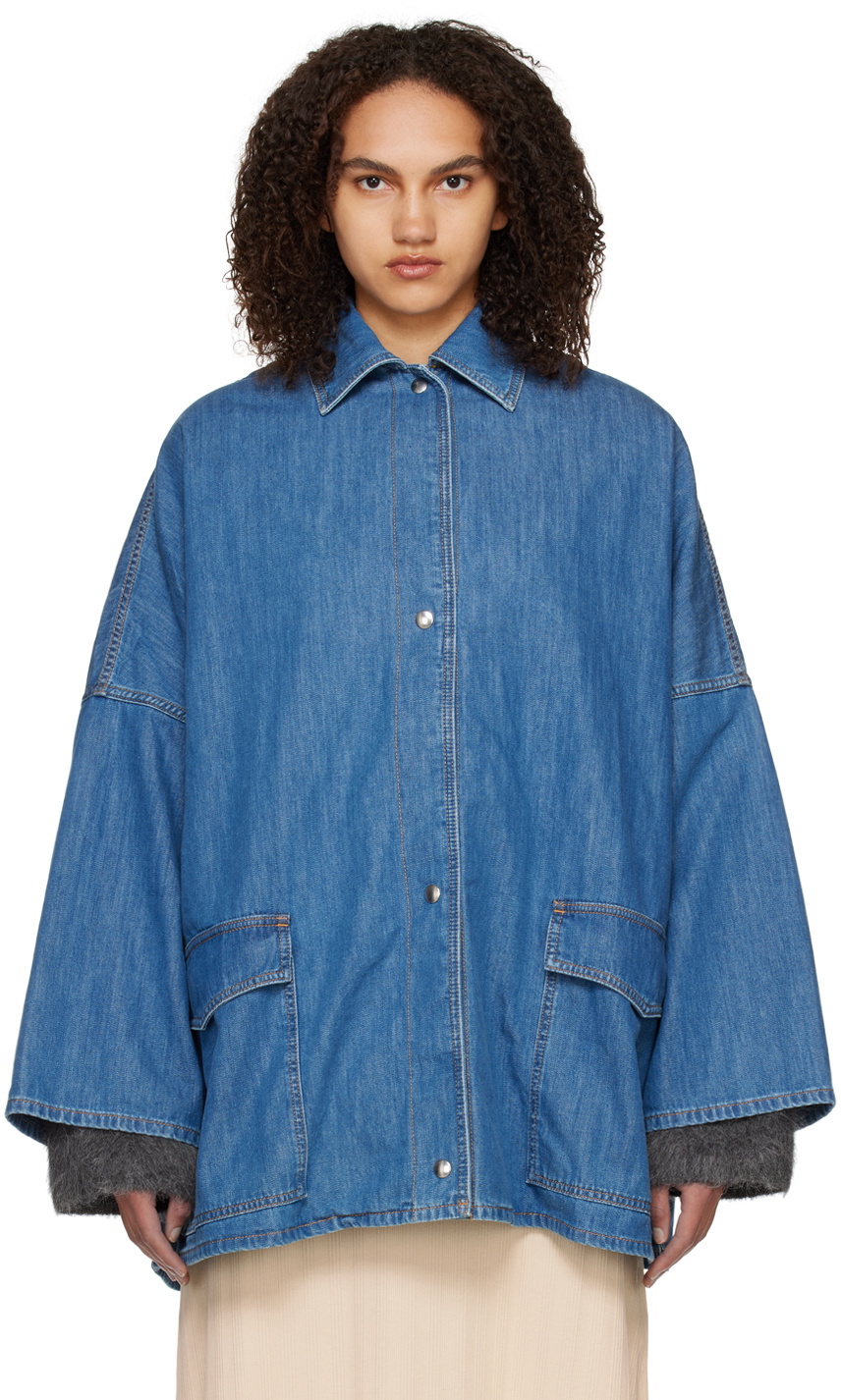 TOTEME トーテム デニムジャケット オーバーサイズ【M/L】ブルー 370 Totême Blue Oversized Denim Jacket Toteme