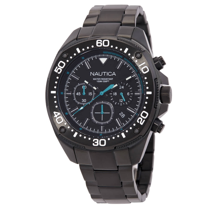 Photo: Nautica NCT Blue Sail Chronograph Quartz Black Dial Mens Watch NAPBSF408
