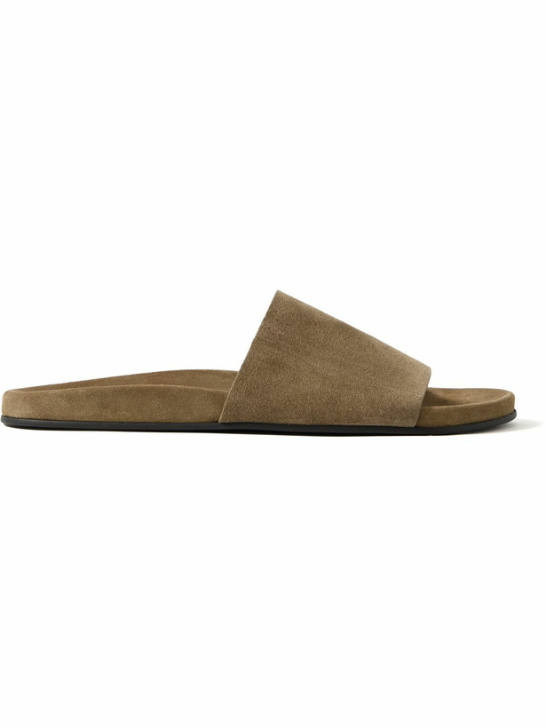 Photo: The Row - Hugh Suede Slides - Neutrals