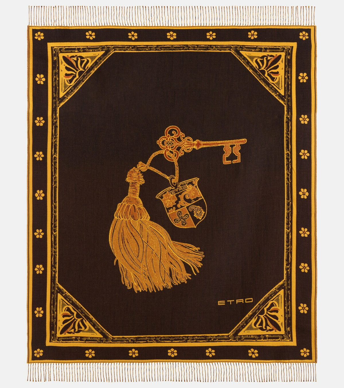 Etro Herald fringed wool throw