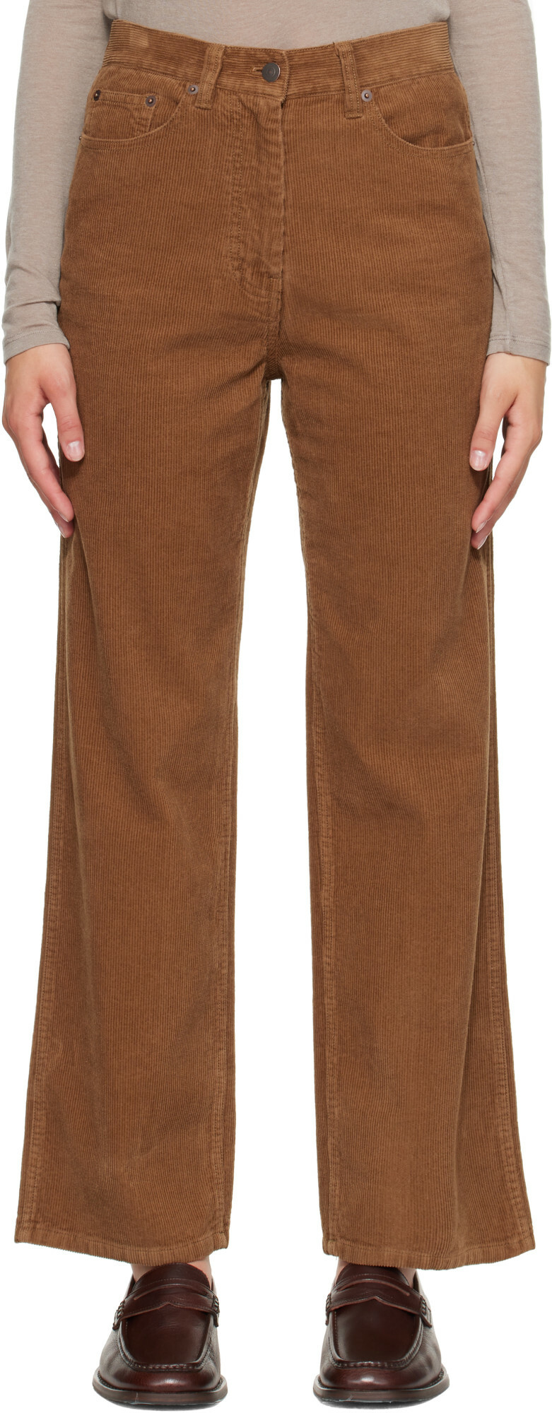 Nothing Written Tan Cocoon Corduroy Trousers