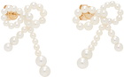 Sophie Bille Brahe White Rosette de Perles Earrings