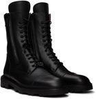 Manolo Blahnik Black Lugato Combat Boots