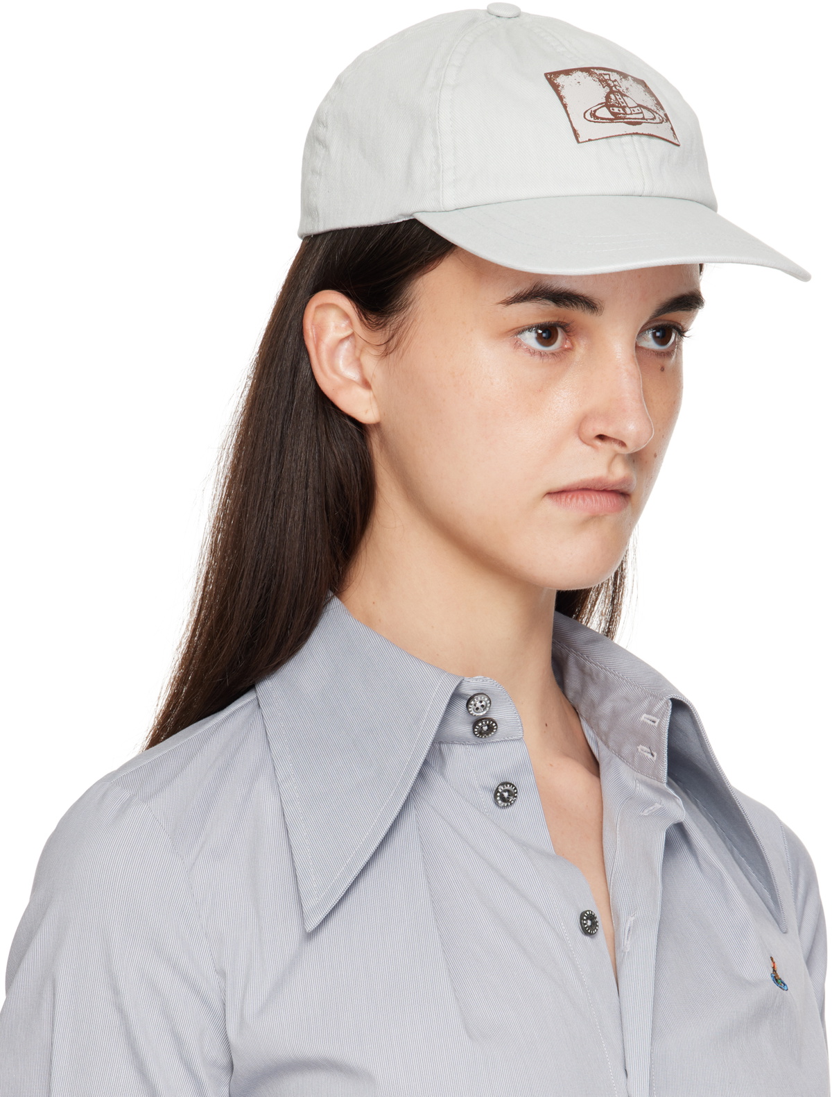 Vivienne Westwood Off-White Cotton Twill Baseball Cap