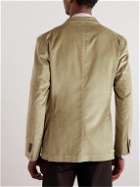Boglioli - Double-Breasted Stretch-Cotton Velvet Suit Jacket - Neutrals