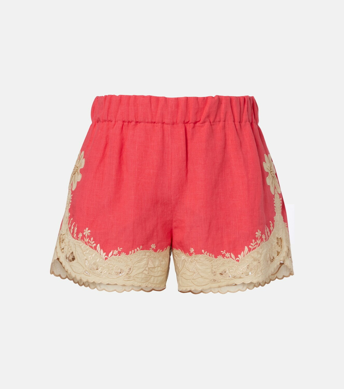 Valentino Embroidered linen shorts