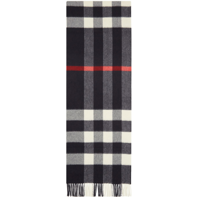 Photo: Burberry Navy Cashmere Check Scarf