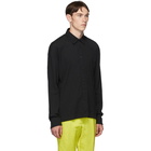 Issey Miyake Men Black Crepe Tuck Jersey Shirt