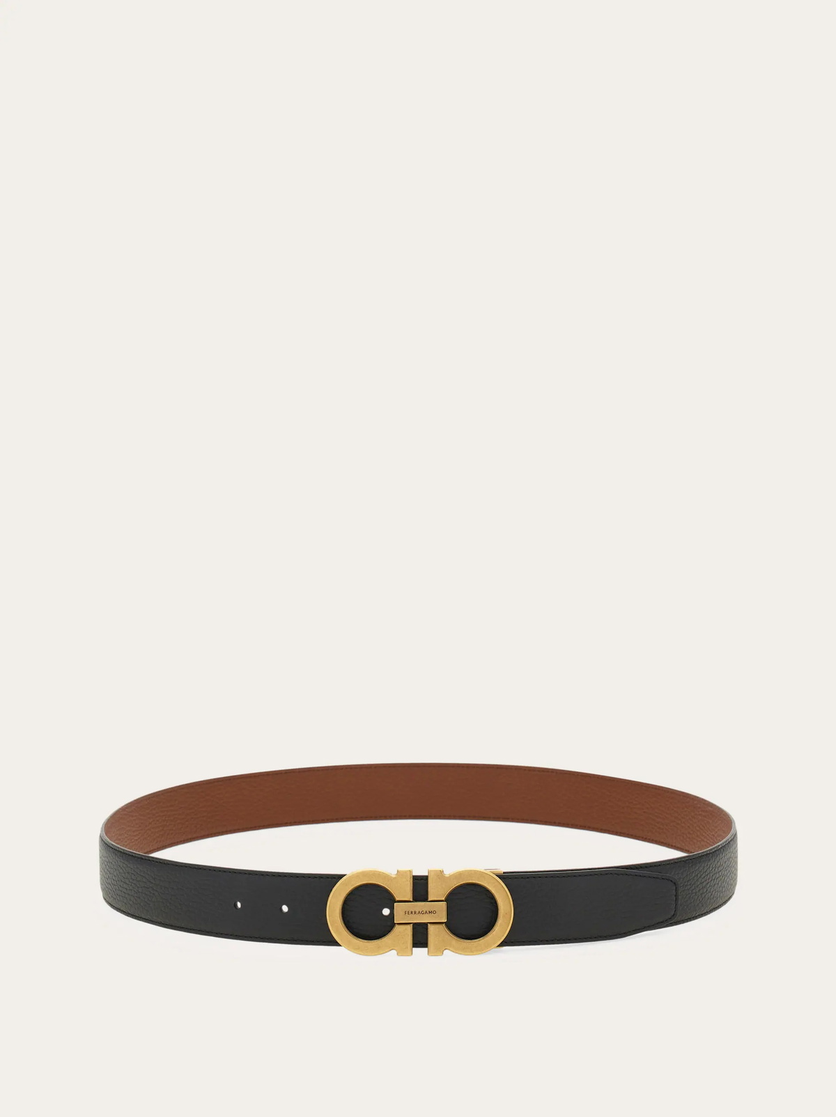 Ferragamo Mens Gancini reversible and adjustable belt in Brown