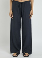 Bec & Bridge Elyce Wide-leg Linen Trousers Navy