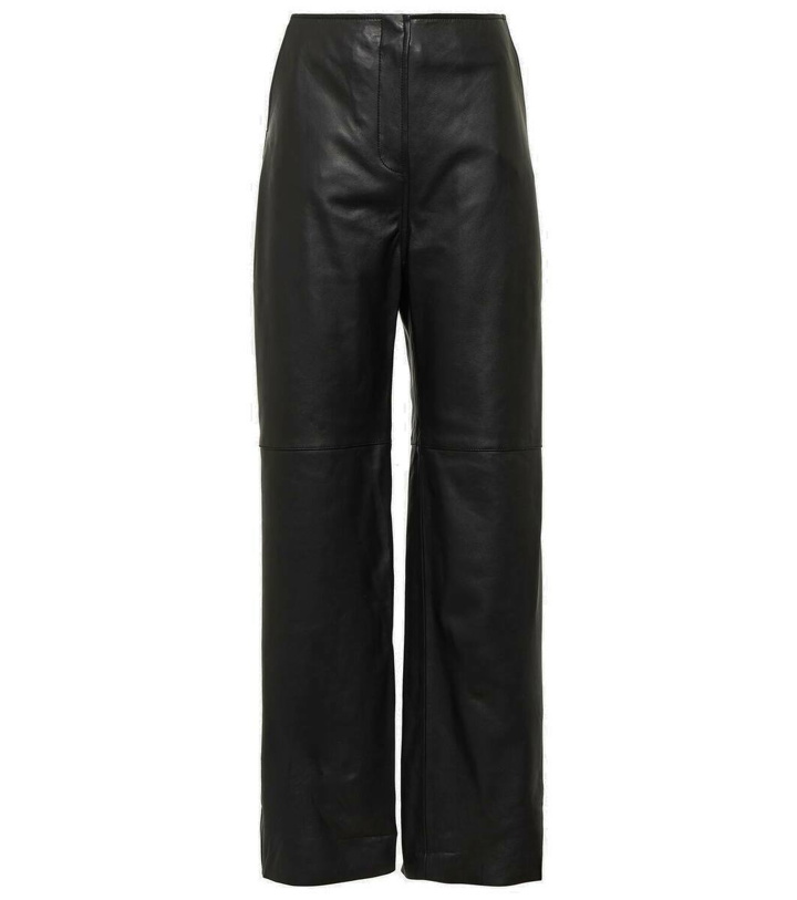 Photo: Toteme High-rise leather wide-leg pants