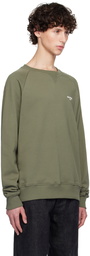 Balmain Khaki Flocked Logo Sweatshirt