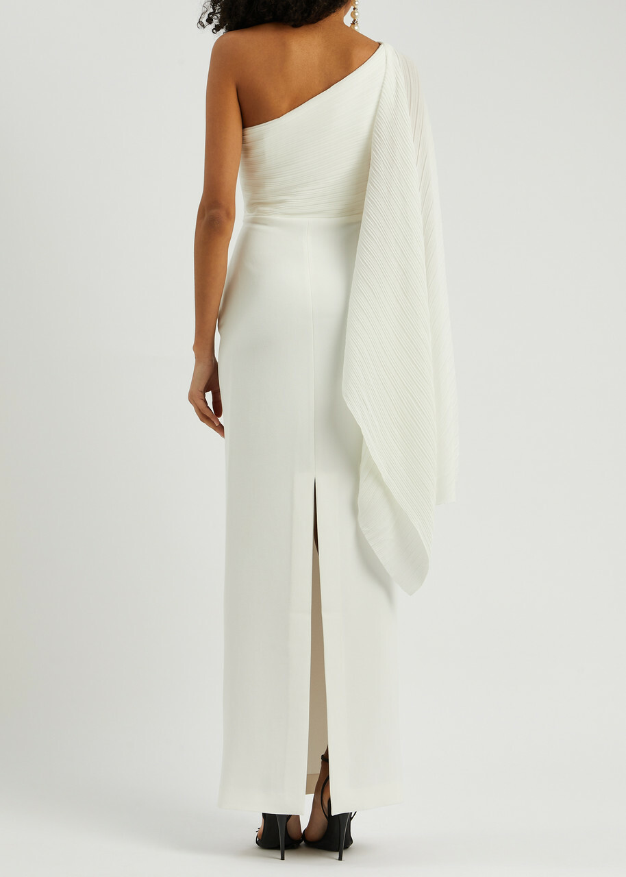 Solace London Lillia One-shoulder Maxi Dress Cream