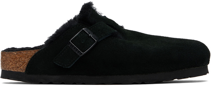 Photo: Birkenstock Black Narrow Boston Shearling Loafers