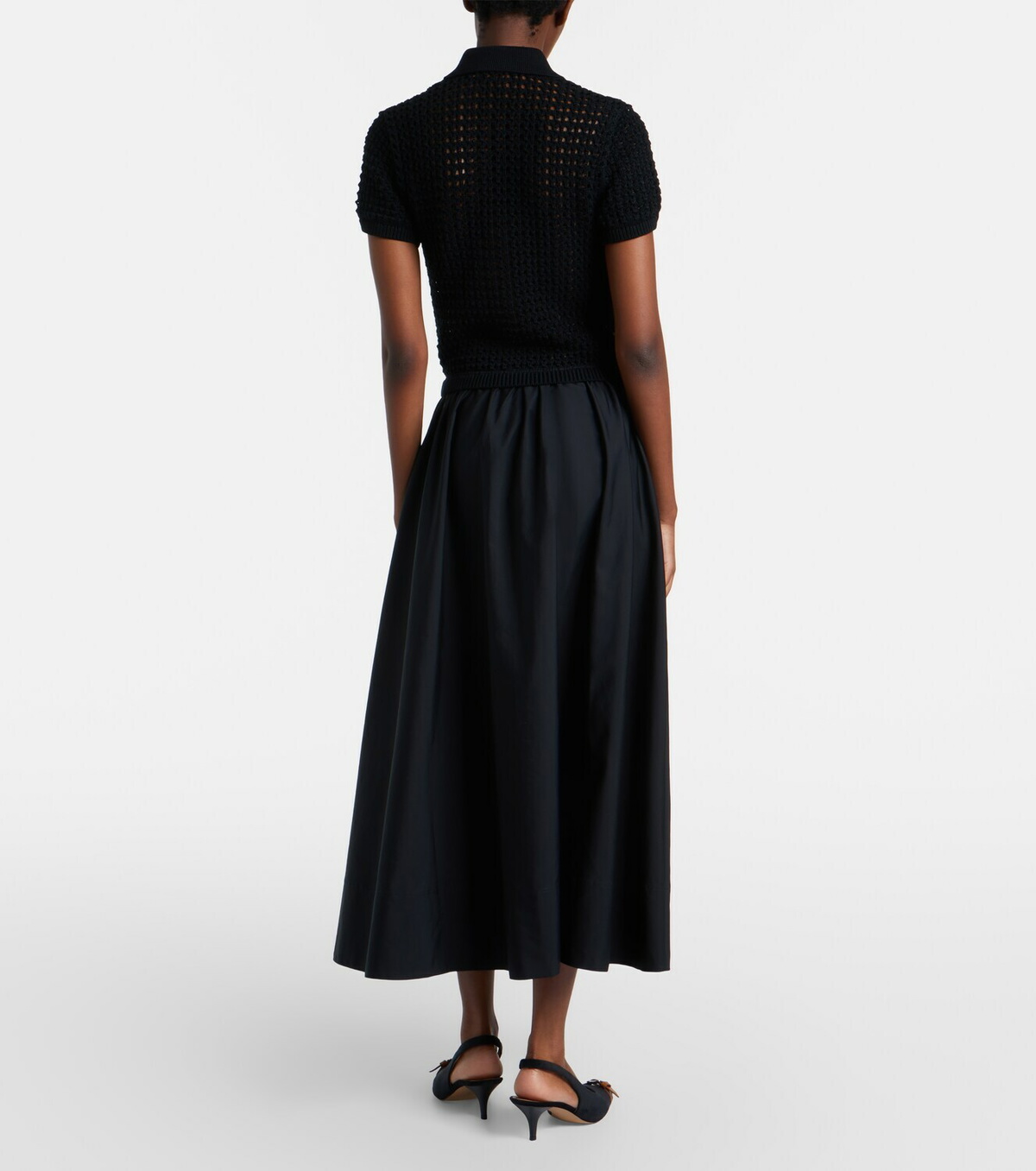 Polo Ralph Lauren Crochet-trimmed cotton poplin midi dress