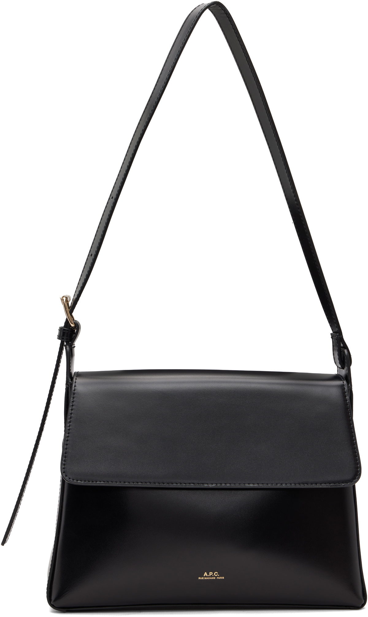 A.P.C. Black Virginie Flap Bag